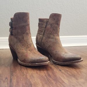 Lucchese Catalina Floral Shortie Boots